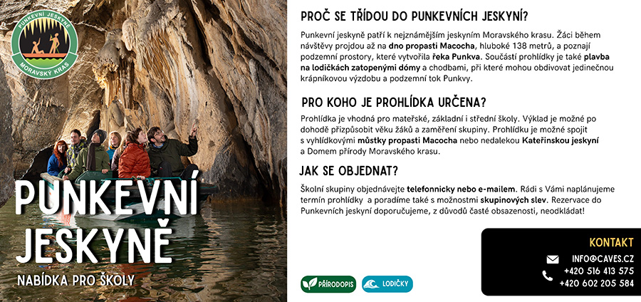 Punkevní jeskyně – pro školy