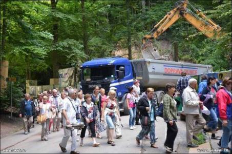 Demolice staré provozní budovy Punkevních jeskyní