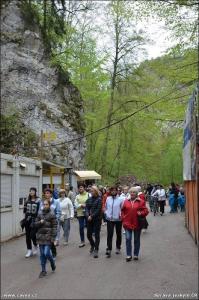 Provizorní zázemí Punkevních jeskyní v době stavby