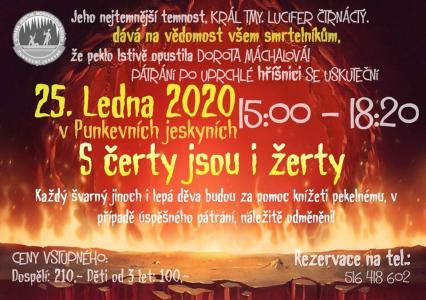 S čerty jsou v Punkevních jeskyních žerty, leden 2020